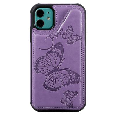 China new Leather iPhone 11 Pro Max Shockproof Case Flip Wallet Cover For Anti-fall Butterfly Pattern Card Slot for sale