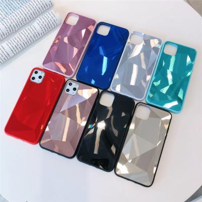 Китай 3D Diamond Geometric Bling Mirror Slim Protective PC Case Cover For iPhone 11 Pro Max продается