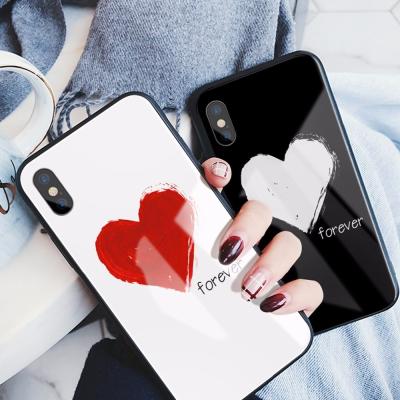 China Protective Fashion Brands Soft TPU Shockproof Material Hard PC + Glass Phone Case For Ipnone 8 plus Te koop