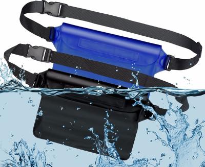 China NEW Sport Pocket Phone Money Case Waterproof Swimming Bag With Waist Strap Bottom Water Hold Belt Bag for sale