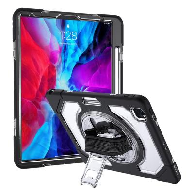 중국 New Transparent Kickstand PC Silicone Case 360 ​​Degree Rotation Kickstand Tablet Case With Pen Slot For iPad pro 12.9 2020 판매용