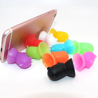 China Mini Portable Pig Silicone Mobile Phone Tablet Stand Holder Suction Cup Mobile Phone Holder Handsome for sale