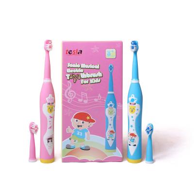 China Portable Cute Cartoon 2pcs Replacement 2 Minute Timer Kids Electric Toothbrushes Heads Kids Sonic Electric Toothbrush Brush for sale