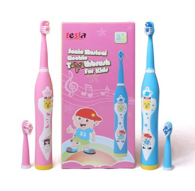 China 2 Minute Maker Customize Cute Lovely Cartoon IPX7 Waterproof Sonic Electric Toothbrush For Kids Musical Children for sale