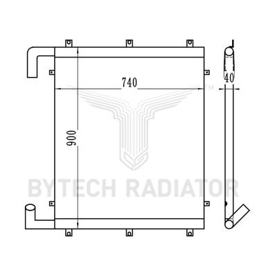 China Crawler Excavator Hot Sale SY215-8 Excavator Hydraulic Oil Cooler Water Tank Factory Price for sale