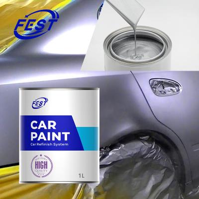 China 1K Metallic Silver Car Paint Custom Polyurethane Automotive Paint Acrylic Auto Paint for sale