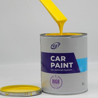 Chine Peinture automobile 2k Peinture jaune Peinture automobile de finition Peinture d'alimentation par gravité 1,2-1,4 mm à vendre