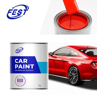 China HS030 Hardenador lento 2k Topcoat Color sólido Pintura para automóviles Reparación de pintura Rojo en venta