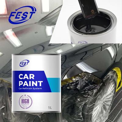 China Automotive Refinish Paint Coating Black Car Paint 1K Solid Colors Car Refinish Paint ISO14001 for sale