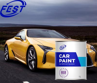 China 2K Solid Color Paint Yellow Car Paint Car Refinish Paint Auto Body Repair Paint for sale