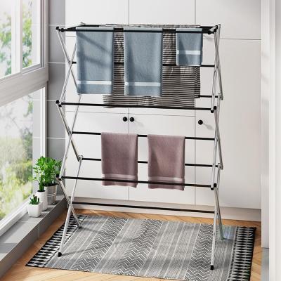 China Folding 2019 Collapsible and Portable Metal Cloth Hanger Rack for sale