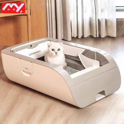 China Myd Viable Deodorizer Cat Tray Closed Large Fully Automatic Cat Toilet For Cat Litter Intelligent Self-Cleaning Box for sale