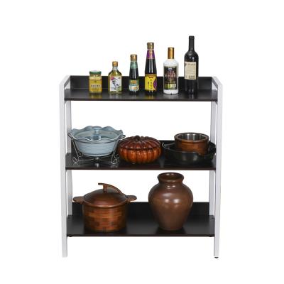 China Home Furniture Multifunctional Solid Wood 3 Tiers Storage Rack Kitchen Shelving for sale