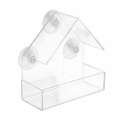 China Window Bird Feeder Tray Bird House Pet Feeder Suction Cup Installation House Feeder Acrylic Transparent Type for sale