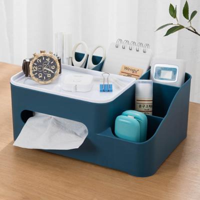 China Amazon Fashion Sales Modern Multi-Function Drawer Desktop Fashion Tray Set Plastic Desktop Storage Tissue Paper Box for sale