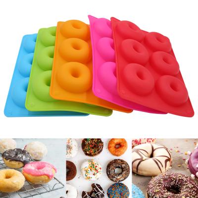 China Disposable Silicone Donut Mold Baking Pan Non-Stick Baking Pastry Chocolate Cake Dessert DIY Decoration Tools Bagels Buns Donuts Maker for sale