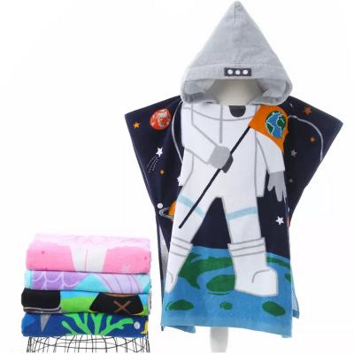 China Unicorn Shark Toddler Kids Hooded Towel Classic Kids Beach Towel Baby Beach Cloak Surf Front Poncho Cape Bathrobe Swim Pool Robe for sale