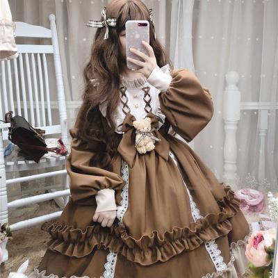 China Fashionable Japanese sweet OP fluffy skirt dress Japanese Lolita breath loli summer kawaii belle student cosplay dress maid for sale