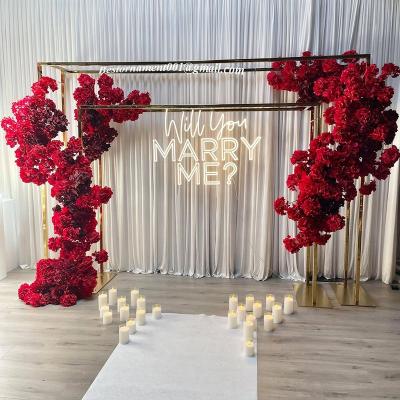 China Wedding Decoration Party Event Stainless Steel Metal Flower Balloon Frame Arch Backdrop Stand for sale