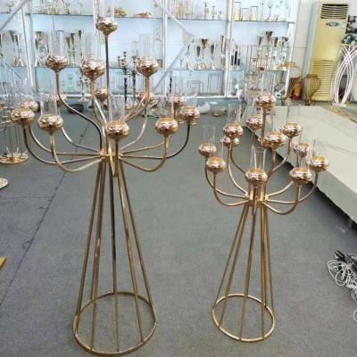 China New Weddings 4 A.M. Tall Gold Candelabra For Wedding Centerpiece for sale