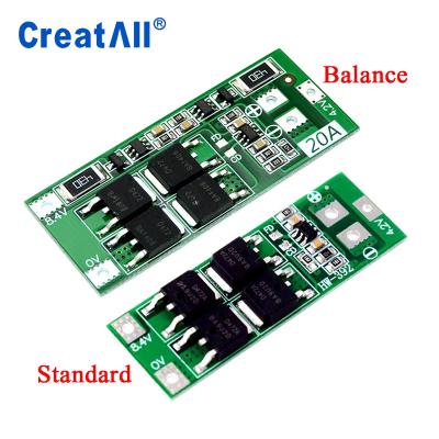 China Lithium battery protection board 2S 20A 7.4V 8.4V 18650 lithium battery protection board/BMS board standard/balance for sale