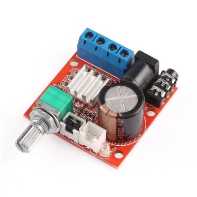 China 12V Mini Audio Amplifier Board 2x10W Dual Channel Class D Amplifier Module PAM8610 High Fidelity Audio Stereo Board for sale