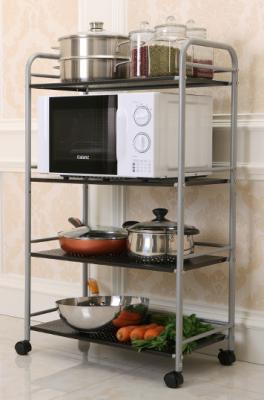 China 4-Tier Kitchen Metal Trolley Cart Easy To Move With 4 Omnidirectional Casters for sale