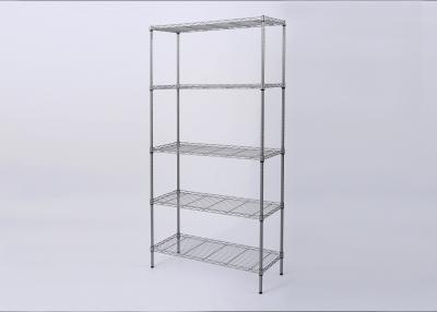 China Silver Grey Powder Coated Shelf 5-Tier Household Carbon Steel Material for sale