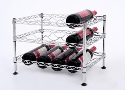 China Mini Wine Rack Metal Display Shelf Carbon Steel Material Size: 45*30*32CM for sale