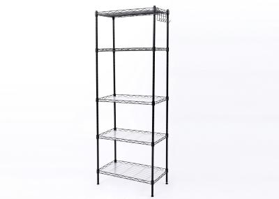 China H325 Black Powder Coated Shelf Carbon Steel Shelving 5-Tier Multifunctional for sale