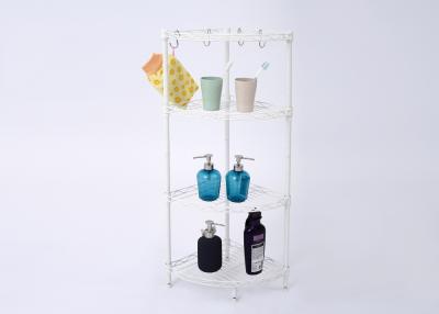 China H305 Corner Metal Bathroom Shelf Unit Space Saver Carbon Steel With Four Tiers for sale