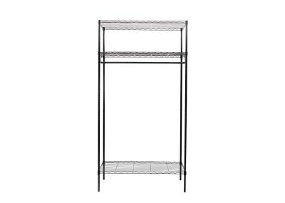 China H167 Wire Adjustable Rack Shelf With Fold - Able Wardrobe Black Hanger for sale