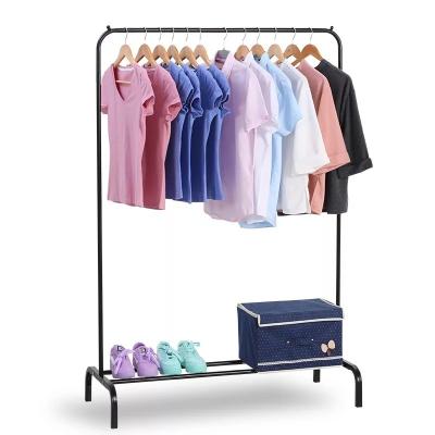 China Single Rail Pipe Space Saving Clothes Drying Rack With Cap Hangers for sale