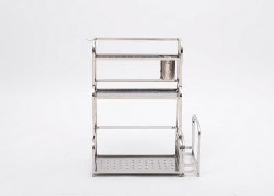 China H285 Stainless Steel Kitchen Rack Condiment Holder Kitchen Table Top Shelf L48XD23XH60cm for sale