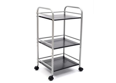 China H102 Black Grey Metal Storage Trolley , Multi - Functional Trolley Tray On Wheels for sale