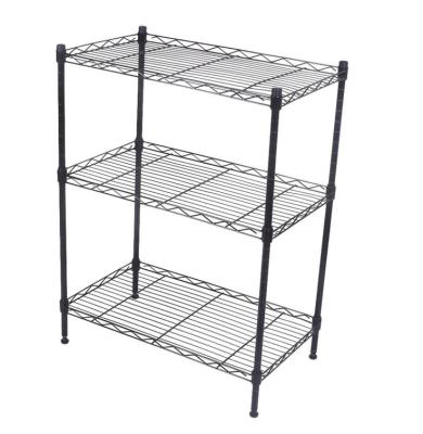 China 3 Tier Metal Wire Storage Shelves Adjustable 23