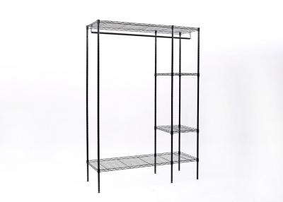 China Metal Wire Fabric Wardrobe Closet , Black Lightweight Wardrobe Closet for sale