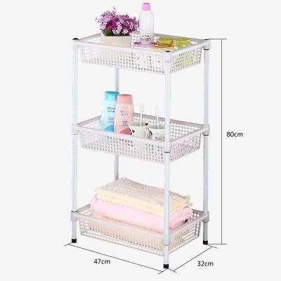 China Household Customize Powder Coated Shelf Standing Type With Three Layers for sale