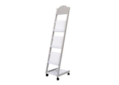 China Magazine Metal Display Shelf Display H607 Three Tier Skip Rack Metal Grey Powder Coated for sale