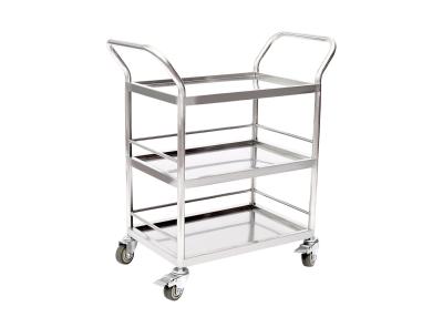 China 3 Tier H506 Stainless Steel Storage Shelves SS 304 Trolley 77 L×40 W×75 H Cm for sale