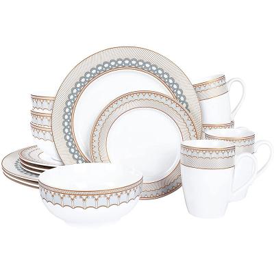 China 2022 Sustainable Kitchen Porcelain Dinnerware Hotel Pumpkin Rose Gold Ceramics Dinnerware Sets for sale