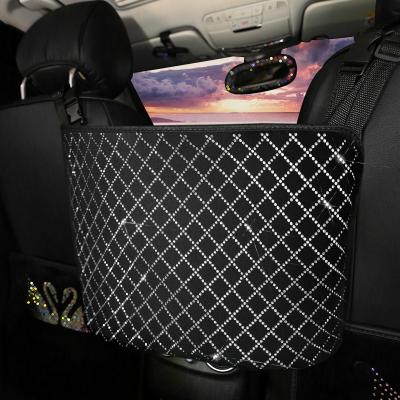 China Large Capacity Universal Leather Car Backseat Organizer Holder Gap Filler Car Decor Accessory Silver for Girls for sale