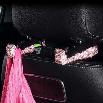 China ABS + Rhinestone Car Hook Hanger Organizer For Car Interior Accessories For Headrest Rear Hook For BMW Small Hook Paste With Rhinestone for sale