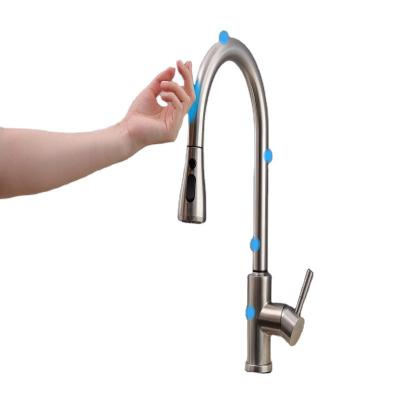 China Sense Faucets High Level Kitchen Faucet 304 Stainless Steel Hot And Cold Water Lower Touch Automatic Sensor For Kitchen Faucet for sale