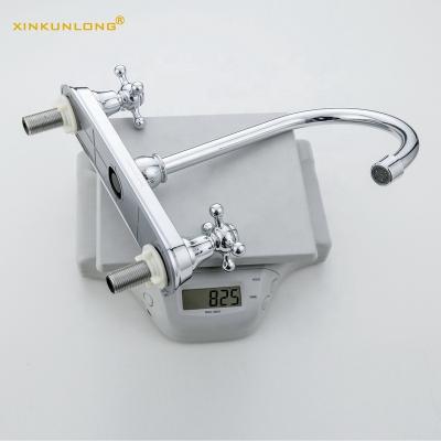 China Thermostatic Faucets Chrome Plated Zinc Alloy Two Holes Luxury 2 Handle Water Faucet With High Arc Spout For Kitchen for sale