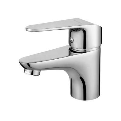 China China Factory Direct Sale Brass Faucet Bathroom Metered Basin Hot And Cold Single Handle Faucets With Auto Drain Included for sale