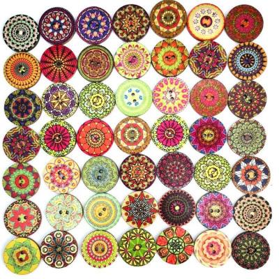 China Unleaded ; Washable; Nickel Free Wooden Sewing Buttons 2 Holes Shirts Round ABS Wooden Buttons Small Craft Mixed Patterns Color Supplies Making Machine for sale