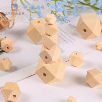 China Making Jewelry OEM Unfinished Geometric Natural Wooden Star Beads Wooden Loose Bead Keychain DIY Key Chain Jewelry Making Crafts for sale