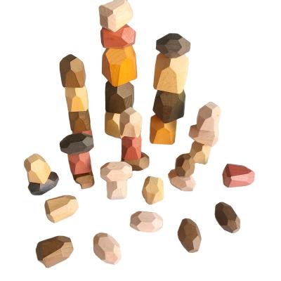 China Education toy; Making DIY Baby Stacking Games Vi Vi Wooden Toy Arts Balancing Blocks Early Education Rocks Creative Wooden Stones Stacking Toys Toddler for sale