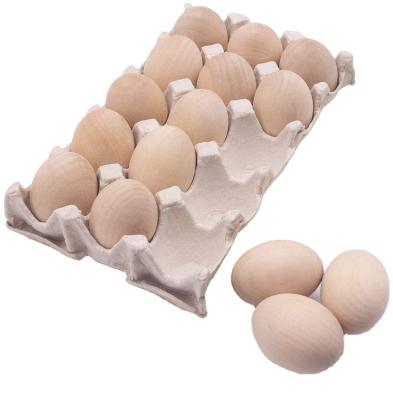 China Making DIY Unfinished Diy Wooden Easter Craft Fake Eggs Wooden Cooking Eggs Toys For Crafts Making Ornaments Pastel Painting for sale